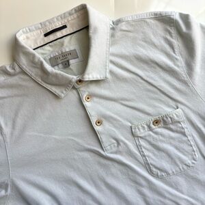 Ted Baker Polo Shirt Mens Size 4 Light Blue Preppy Golf Country Club Cotton